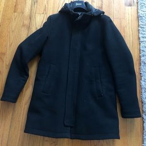 Herno Black Down Hooded Coat